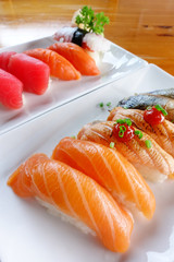 Japanese food - Sushi of salmon & tuna sushi 