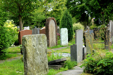 Tombstones on a cemetery