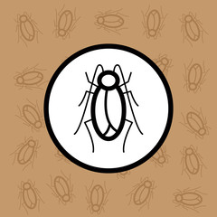 Cockroach icon sign and symbol on brown background