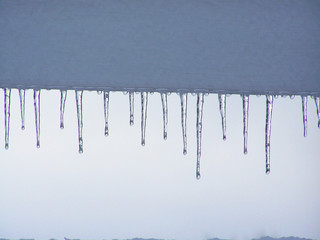 Icicles under a ramp after the ice storm