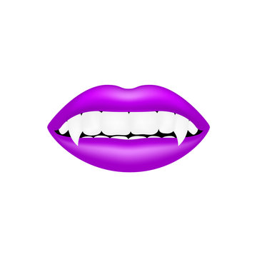 Vampire mouth in purple design 