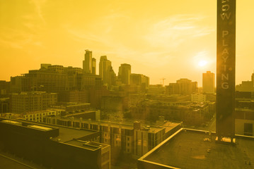 Downtown Minneapolis from Yellow Room at Guthrie Theater