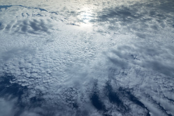 White of cirrocumulus cloud in blue sky.