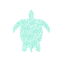 Turtle in cyan design 