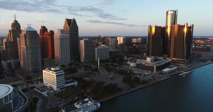 Detroit aerial cityscape