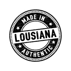 made in lousiana authentic circle rubber stamp icon
