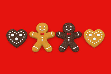 ジンジャーブレッドマン クッキー クリスマス,　3Dイラスト