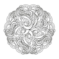 Abstract black and white mandala pattern