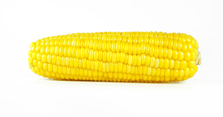 yellow sweet corn isolated on white background