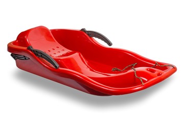 Red sledge in the Snow