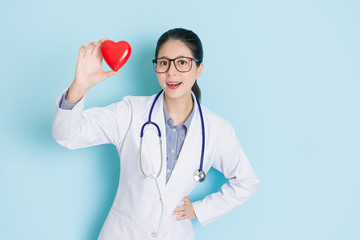 happy confident woman rights cardiologist