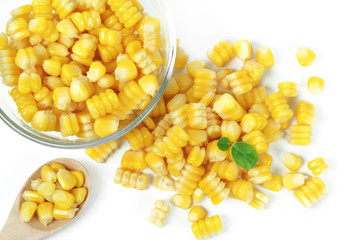 yellow sweet corn isolated on white background