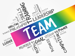 TEAM word cloud collage, business concept background