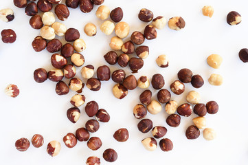 hazelnut on white background