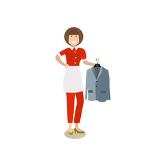 Cleaning people vector illustration in flat style