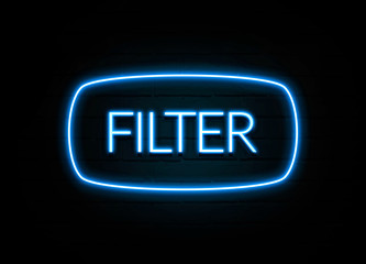 Filter  - colorful Neon Sign on brickwall