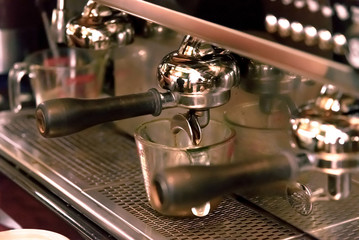 Barista Cafe Making Coffee from coffee machine