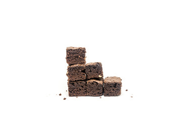 chocolate brownie isolated on white background