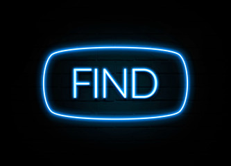 Find  - colorful Neon Sign on brickwall