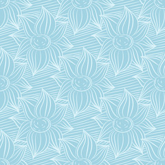 Fototapeta premium Seamless blue and white pattern with wallpaper ornaments