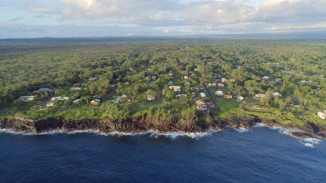 Aerial View of the a Neighbourhood of Hawaii in the Early Morning