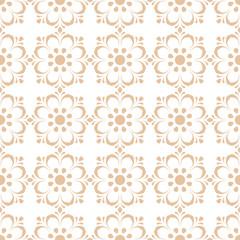 Floral seamless pattern. Beige brown abstract background