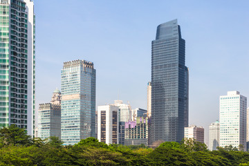 Fototapeta na wymiar Jakarta business district in Indonesia capital city