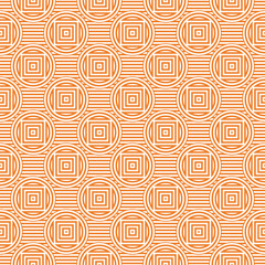 Orange geometric ornament. Seamless pattern
