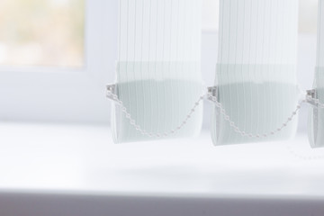 fabric white blind on sunlight