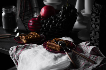 Viennese waffles with fruit
