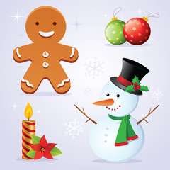 Christmas elements. Vector illustration of Christmas corrections.