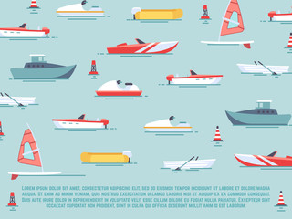 Sea transport poster design - boats and ships background