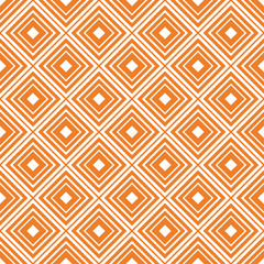 Orange geometric ornament. Seamless pattern