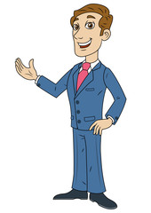 Happy businessman welcoming gesture 2