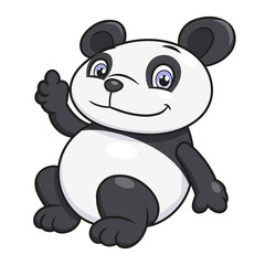 Naklejka premium Panda waving hand