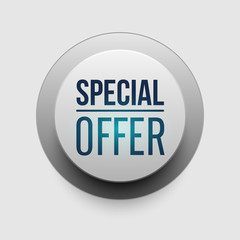 Vector special offer sign icon. Press button. Circle buttons with shadow