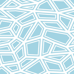 White and blue geometric print. Seamless pattern