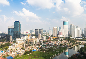 Fototapeta na wymiar Jakarta skyline, Indonesia capital city.