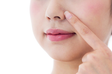 Obraz premium 小鼻のスキンケア