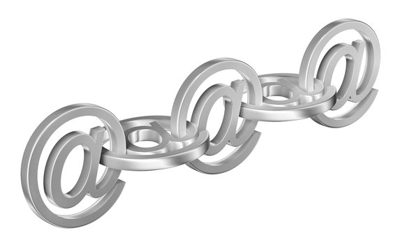 Email sign metal chain 3D