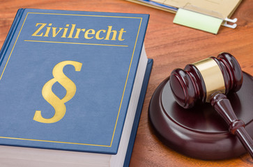 Gesetzbuch mit Richterhammer -Zivilrecht