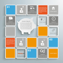 Mosaic Infographic Piggy Bank