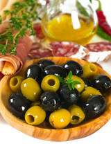 antipasti isolated on white background