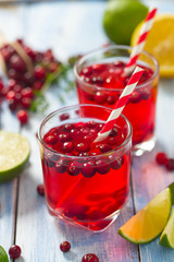 cranberry drink on wooden surface