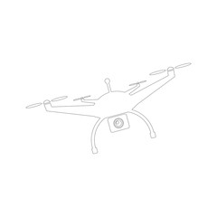Fototapeta na wymiar Line Quadrocopter Drone Icon 