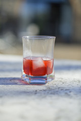 A glass of campari