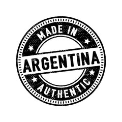 made in argentina authentic circle rubber stamp icon