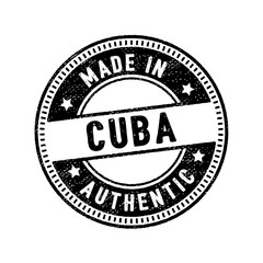 made in cuba authentic circle rubber stamp icon