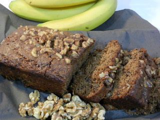 Bizcocho de plátano y nueces