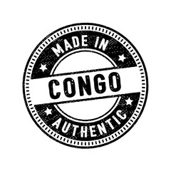 made in congo authentic circle rubber stamp icon